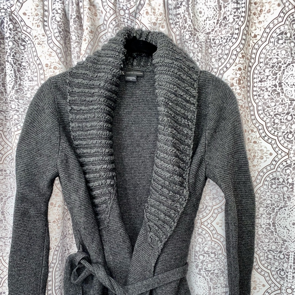 A/X wrap sweater with shawl collar EUC